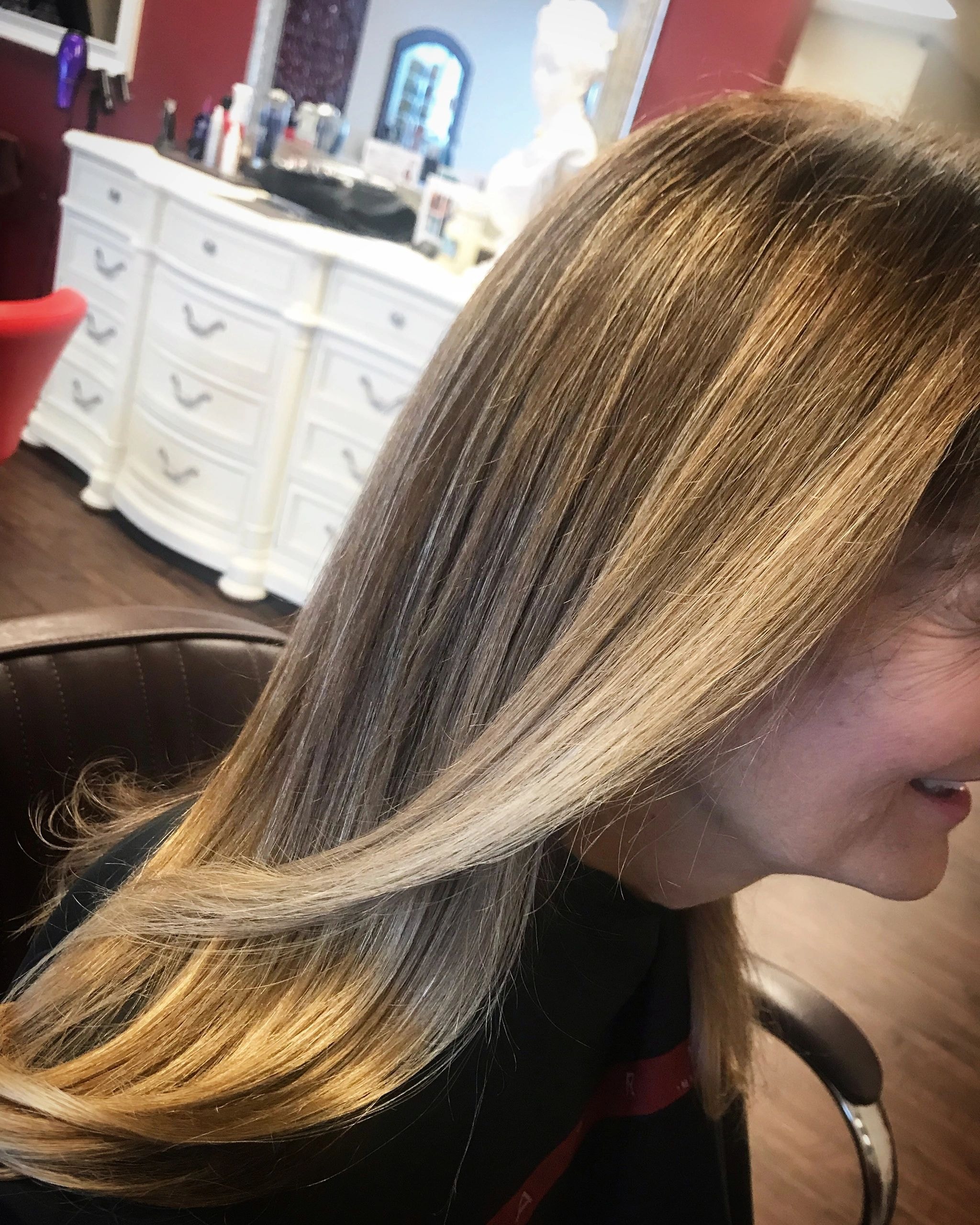 Finished salon hairstyle with soft waves
